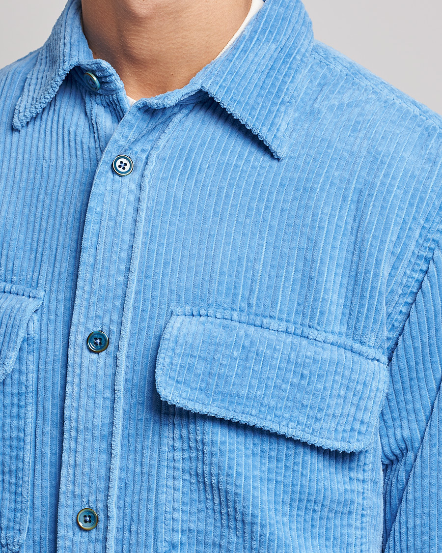 Herr | Skjortor | NN07 | Folmer Corduroy Shirt Cobalt Blue