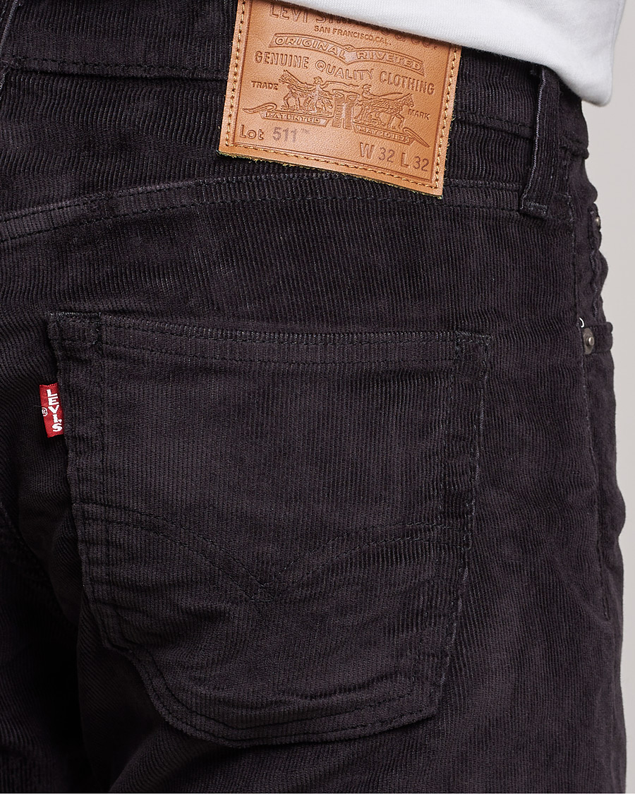 Herr | Byxor | Levi's | 511 Slim Fit Stretch Corduroy Pants Black Agate