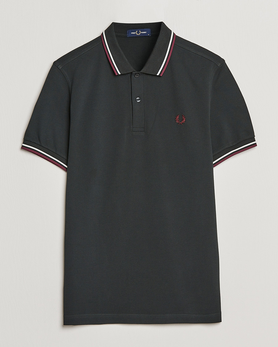 Herr | Pikéer | Fred Perry | Twin Tipped Polo Shirt Night Green Ecru