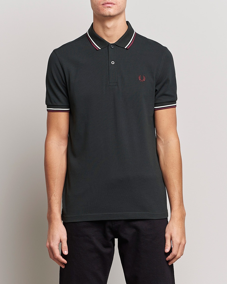 Herr | Pikéer | Fred Perry | Twin Tipped Polo Shirt Night Green Ecru