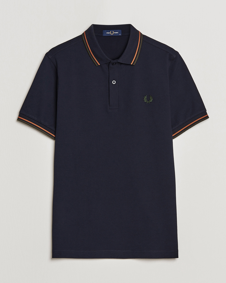 Herr | Pikéer | Fred Perry | Twin Tipped Polo Shirt Navy Night Green