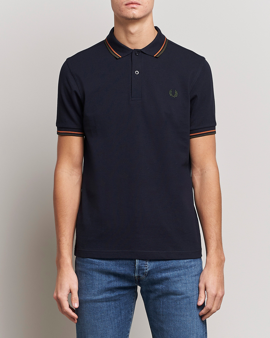 Herr | Pikéer | Fred Perry | Twin Tipped Polo Shirt Navy Night Green