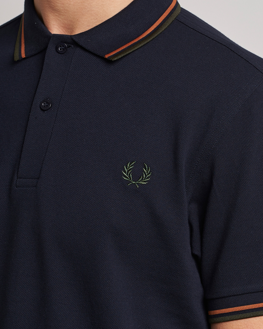 Herr | Pikéer | Fred Perry | Twin Tipped Polo Shirt Navy Night Green