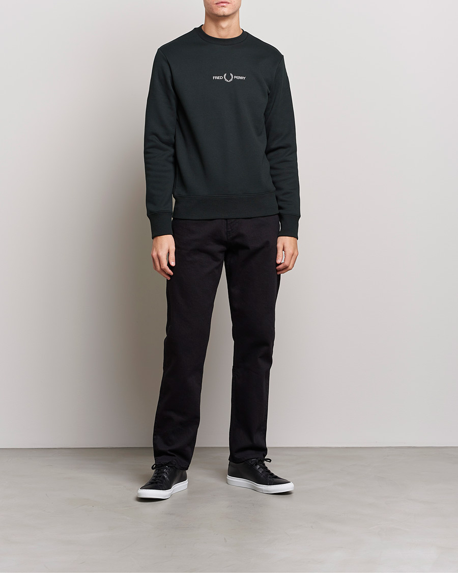 Herr | Tröjor | Fred Perry | Emboided Sweatshirt Night Green
