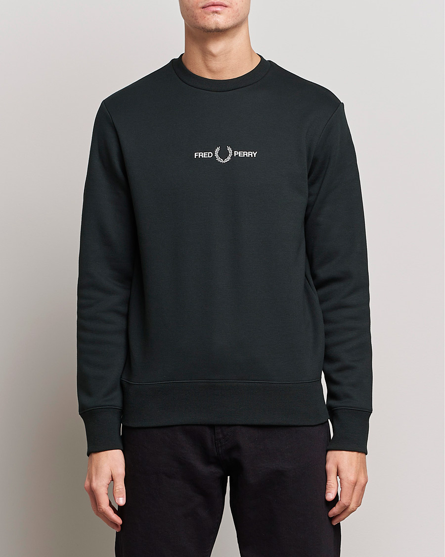 Herr | Fred Perry | Fred Perry | Emboided  Sweatshirt Night Green