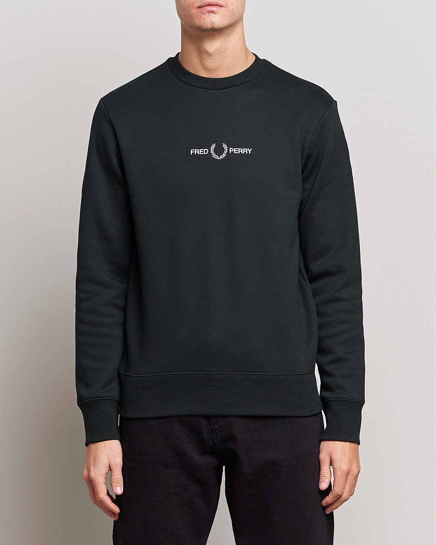 Herr | Tröjor | Fred Perry | Emboided Sweatshirt Night Green