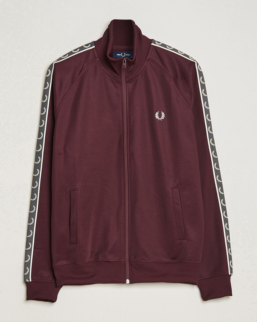 Herr | Tröjor | Fred Perry | Taped Track Jacket Oxblood