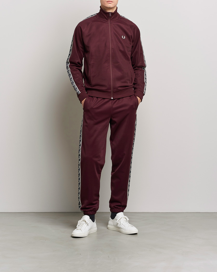 Herr | Tröjor | Fred Perry | Taped Track Jacket Oxblood