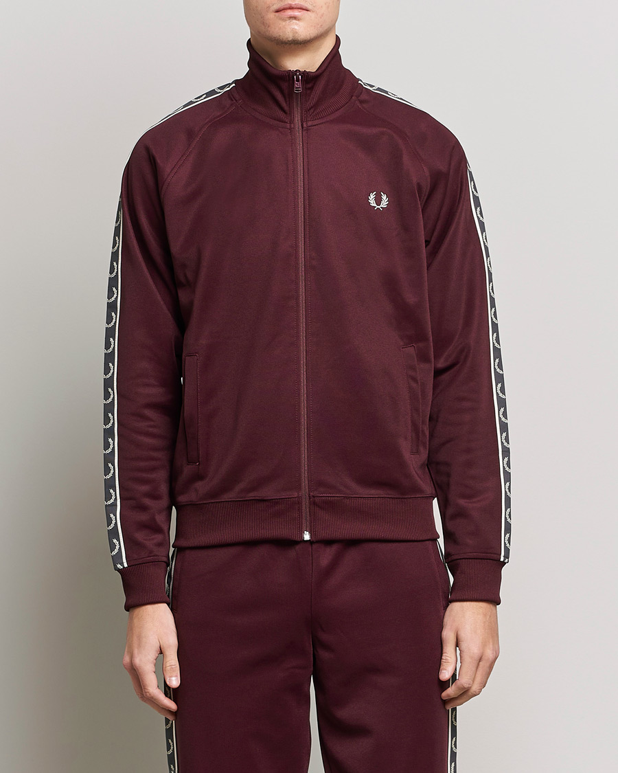 Herr | Tröjor | Fred Perry | Taped Track Jacket Oxblood