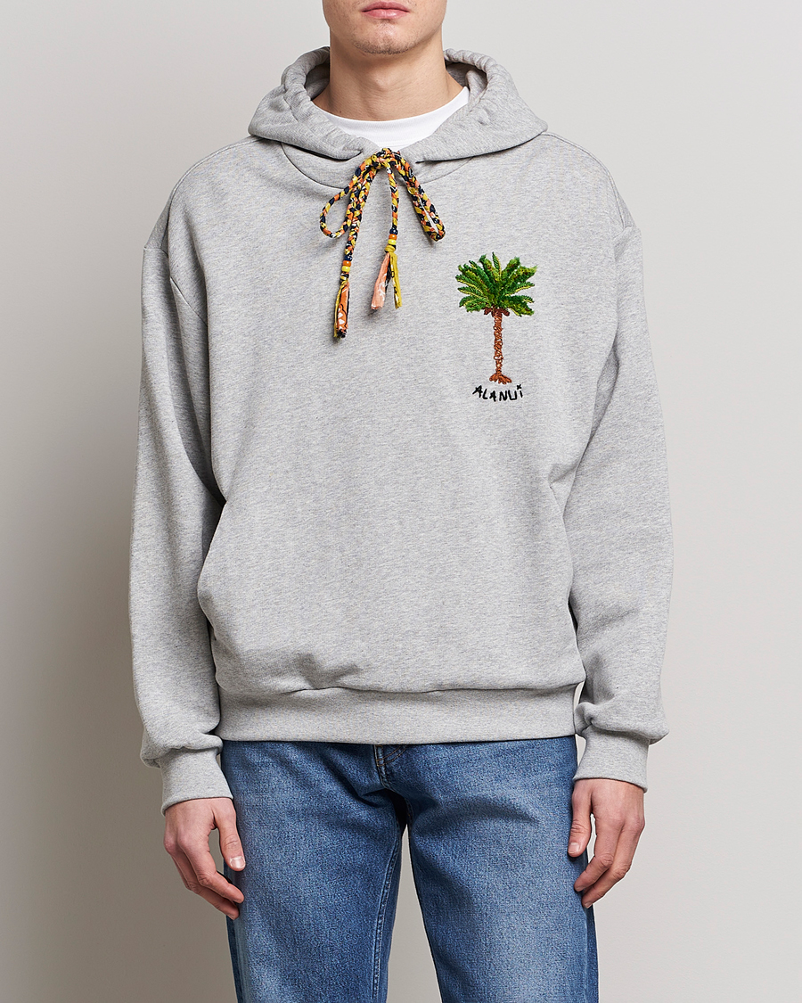 Herr | Tröjor | Alanui | Embroidered Hoodie Grey Melange