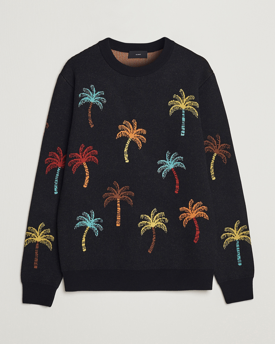 Herr | Tröjor | Alanui | Palm Tree Jacquard Sweater Black