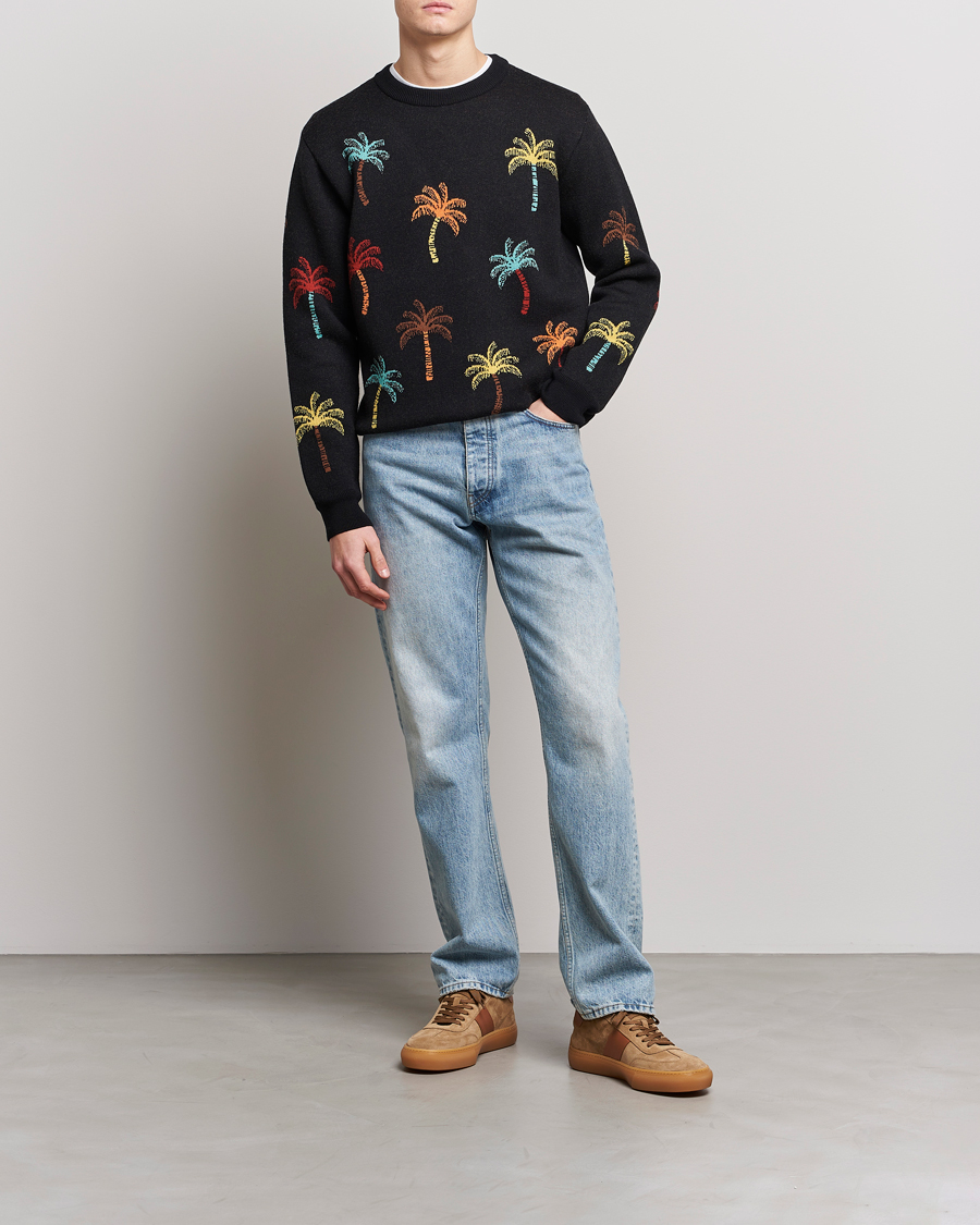 Herr | Tröjor | Alanui | Palm Tree Jacquard Sweater Black