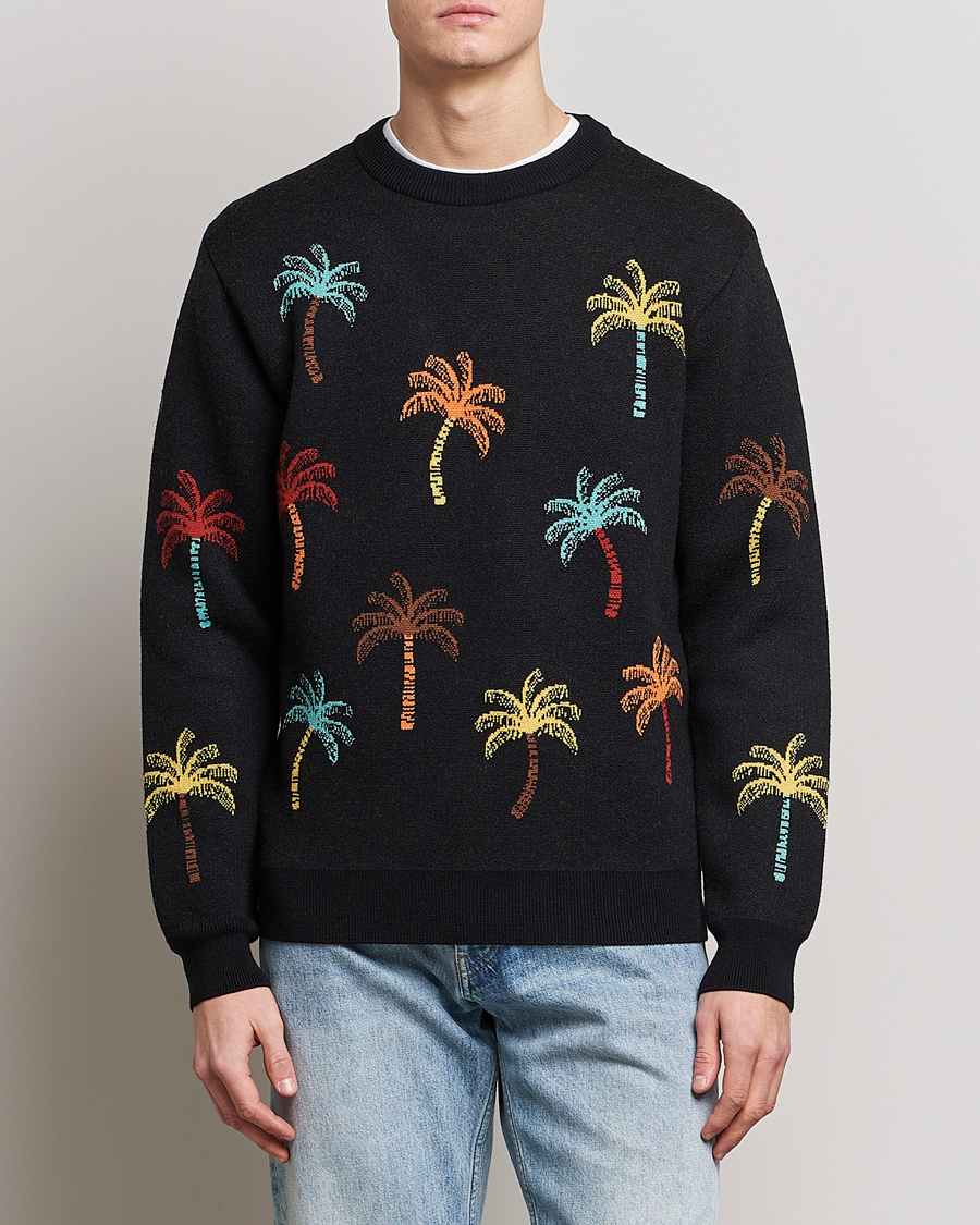 Herr | Tröjor | Alanui | Palm Tree Jacquard Sweater Black