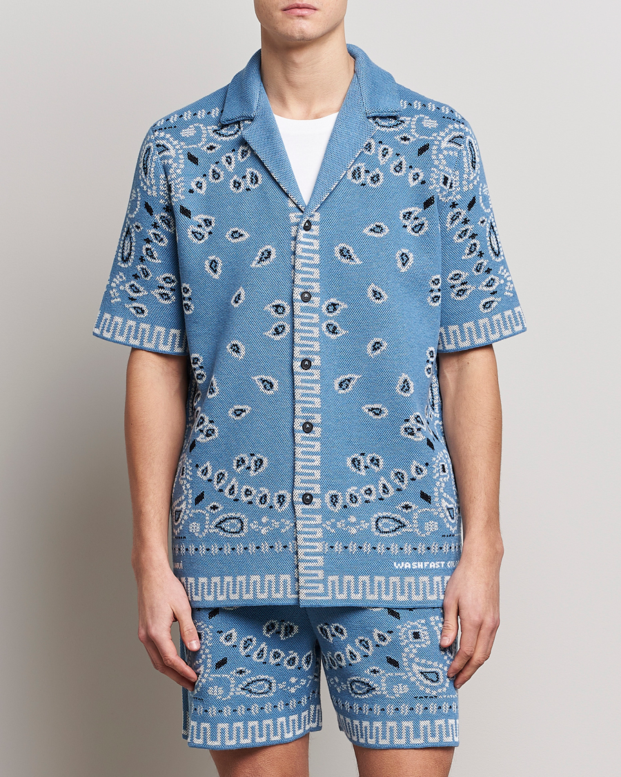 Herr | Kortärmade skjortor | Alanui | Bandana Print Camp Shirt Light Blue