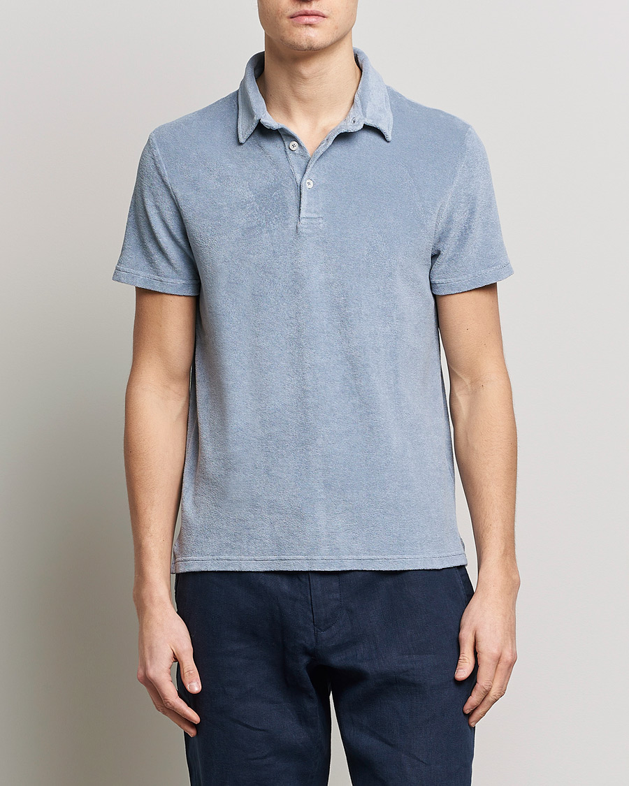 Herr | Pikéer | Altea | Short Sleeve Terry Polo Dusty Blue