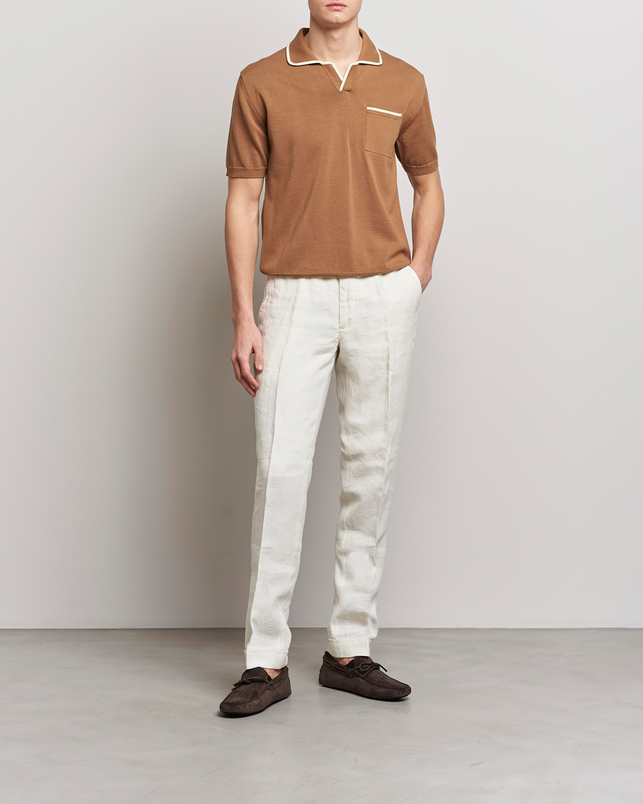 Herr | Pikéer | Altea | Short Sleeve Riviera Polo Tobacco