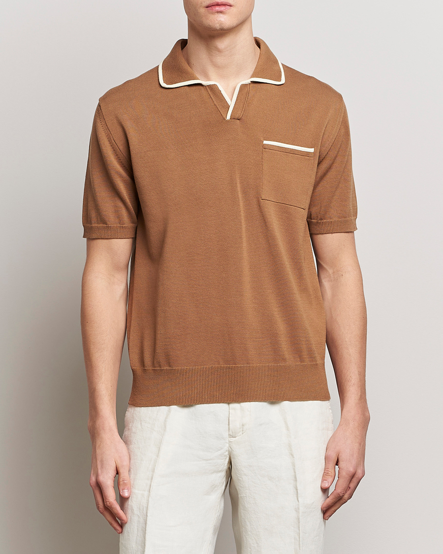 Herr | Avdelningar | Altea | Short Sleeve Riviera Polo Tobacco