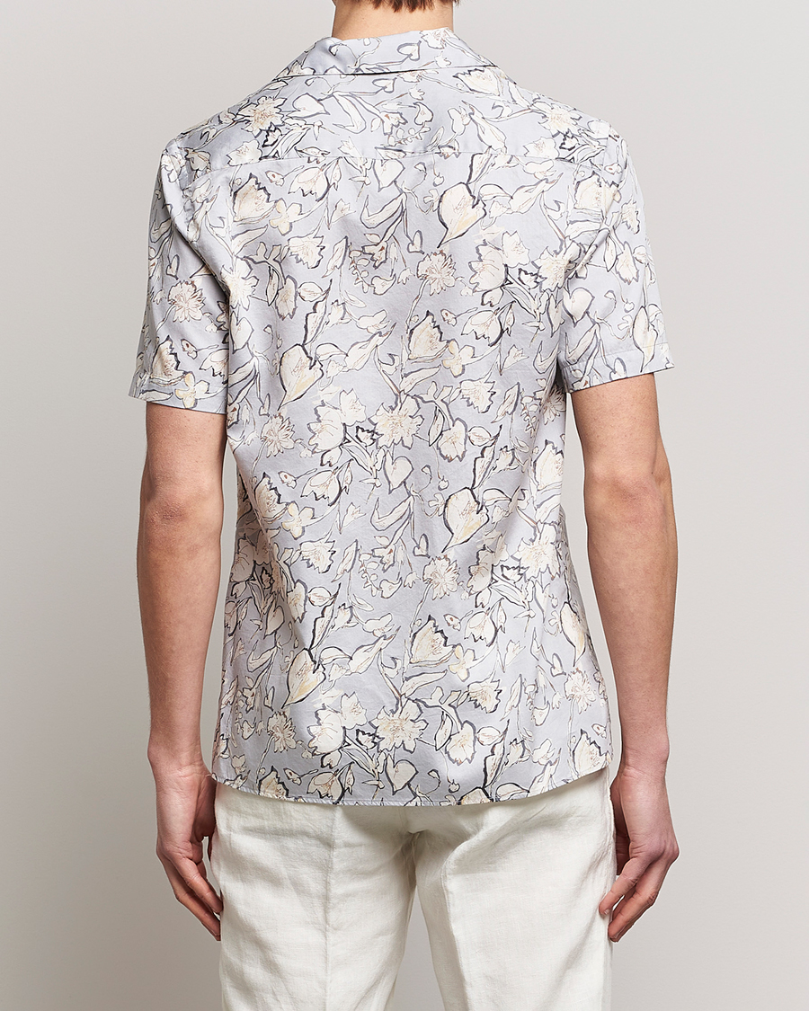 Herr | Skjortor | Altea | Printed Bowling Shirt Light Grey