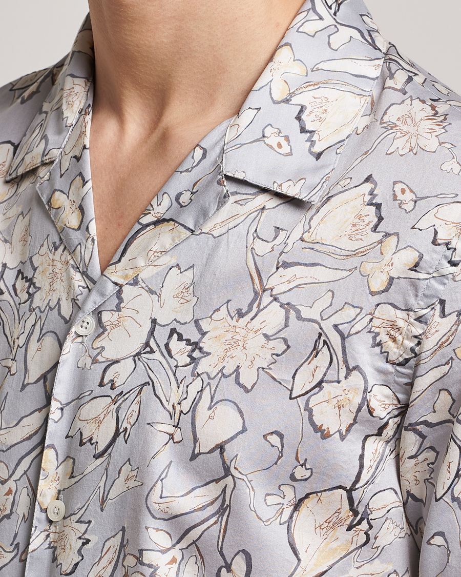 Herr | Skjortor | Altea | Printed Bowling Shirt Light Grey