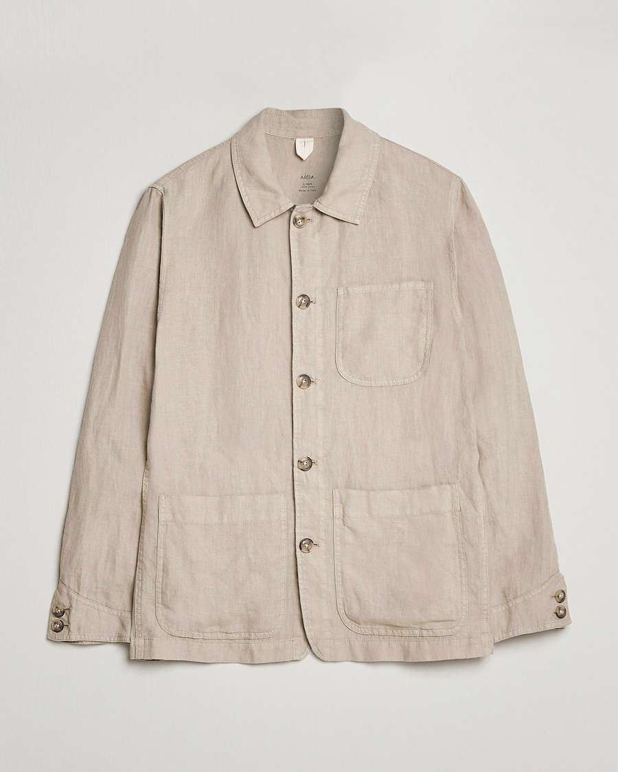 Herr | Skjortor | Altea | Linen Shirt Jacket Beige