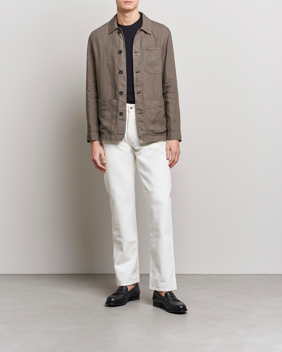 Herr | Skjortor | Altea | Linen Shirt Jacket Olive