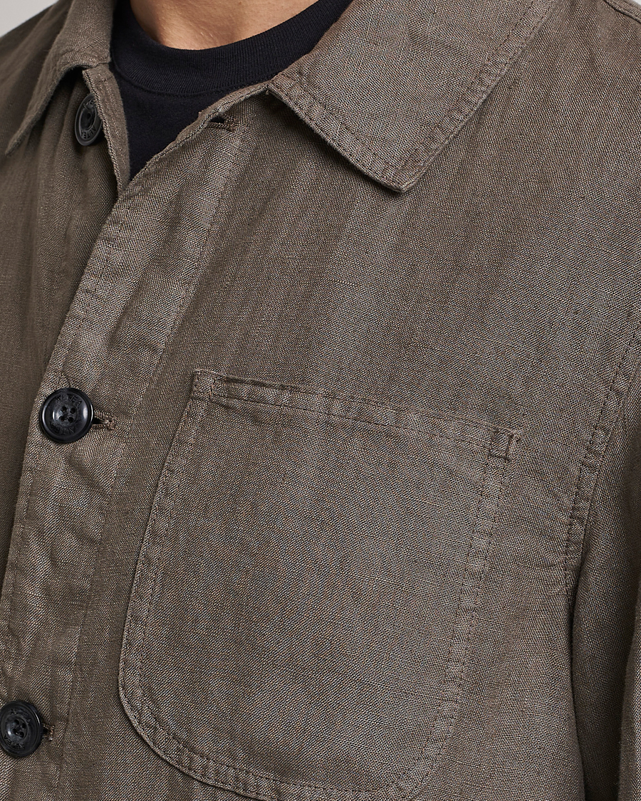 Herr | Skjortor | Altea | Linen Shirt Jacket Olive
