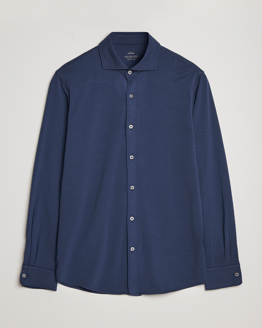 Herr | Skjortor | Altea | Jersey Stretch Shirt Navy