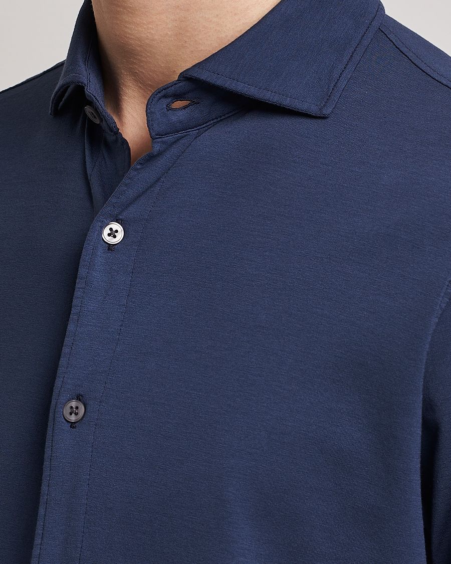 Herr | Skjortor | Altea | Jersey Stretch Shirt Navy