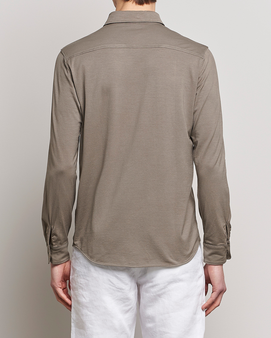 Herr | Skjortor | Altea | Jersey Stretch Shirt Taupe