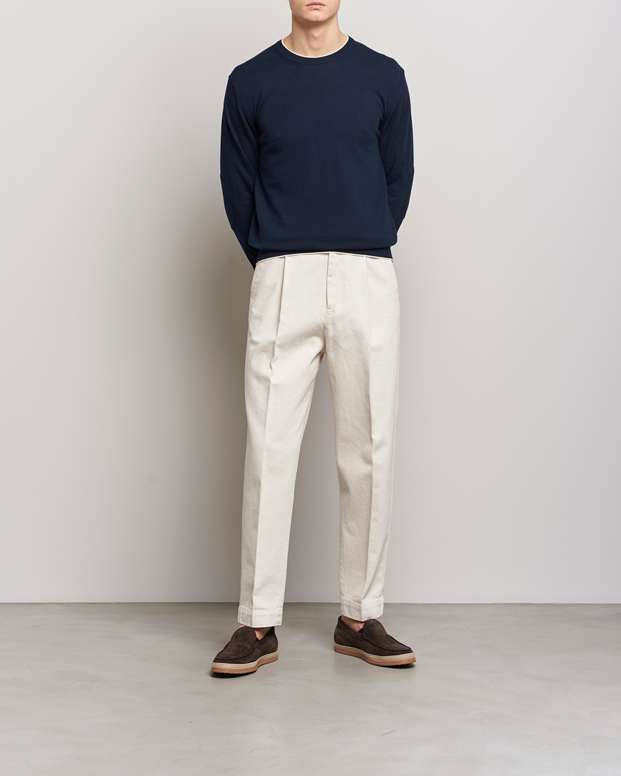 Herr | Tröjor | Altea | Soft Cotton Pullover Navy