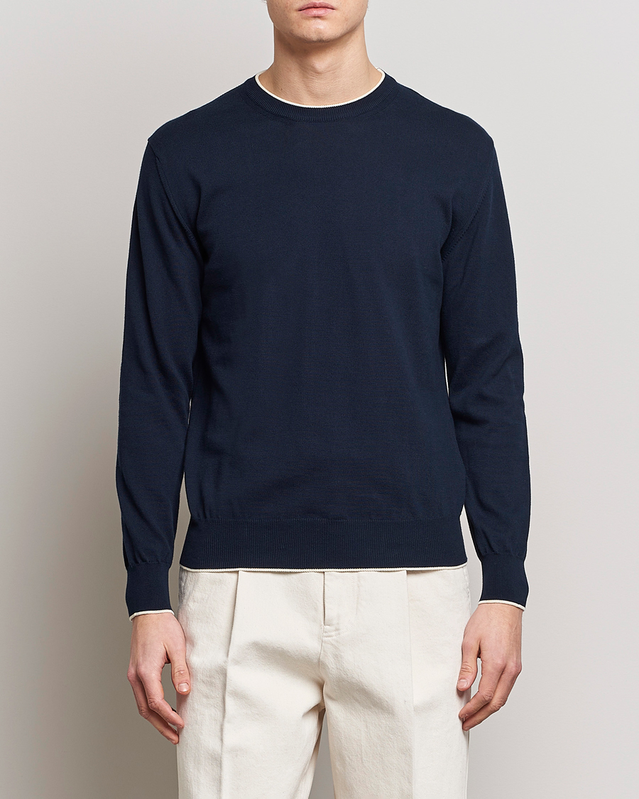 Herr | Tröjor | Altea | Soft Cotton Pullover Navy
