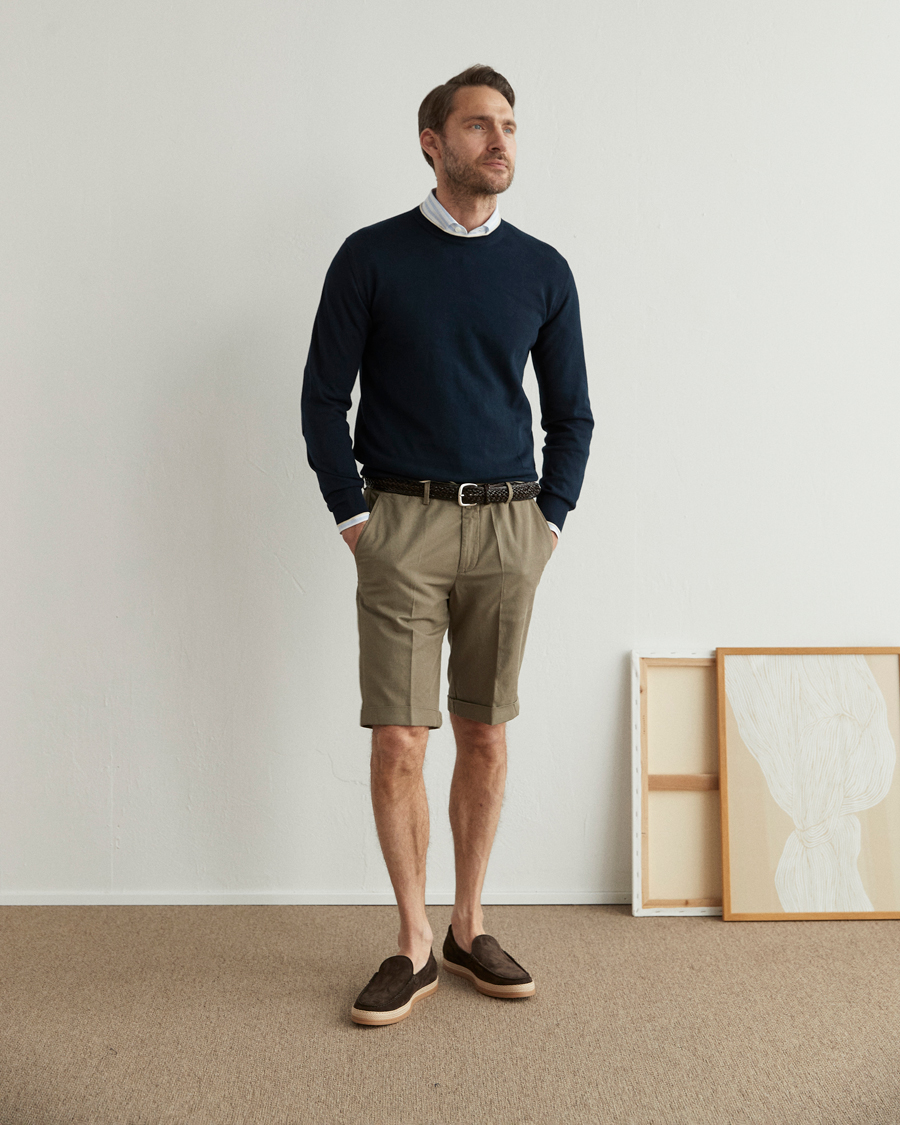 Herr | Tröjor | Altea | Soft Cotton Pullover Navy