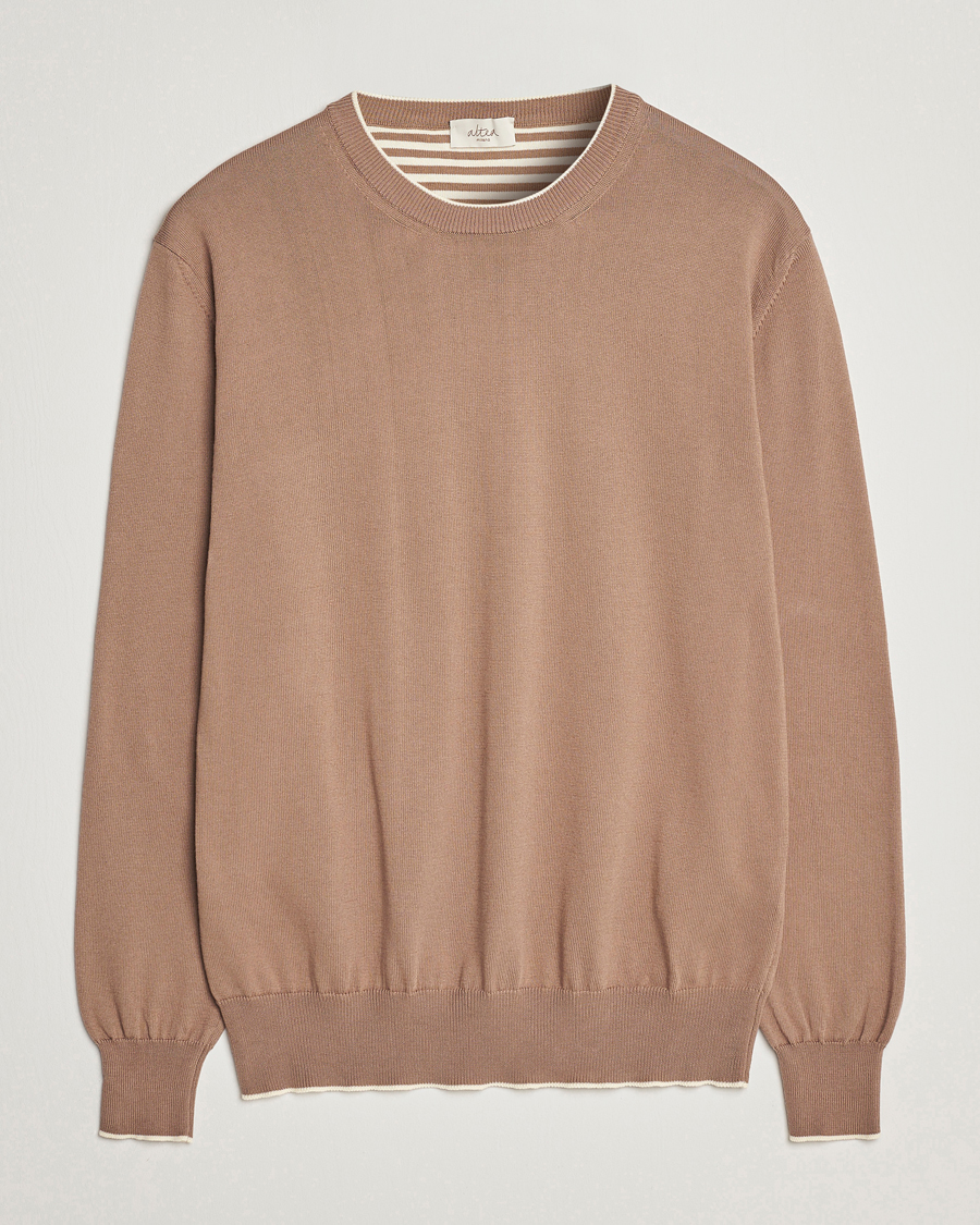 Herr | Tröjor | Altea | Soft Cotton Pullover Beige
