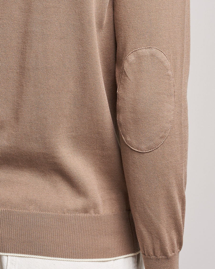 Herr | Tröjor | Altea | Soft Cotton Pullover Beige