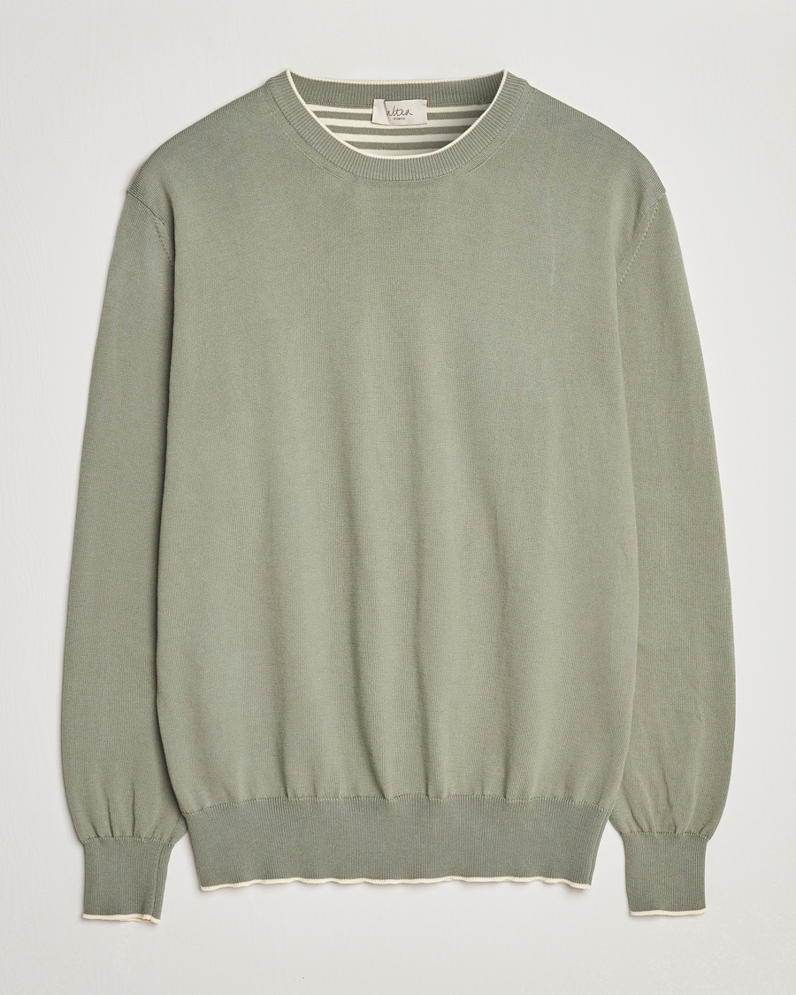 Herr | Tröjor | Altea | Soft Cotton Pullover Sage
