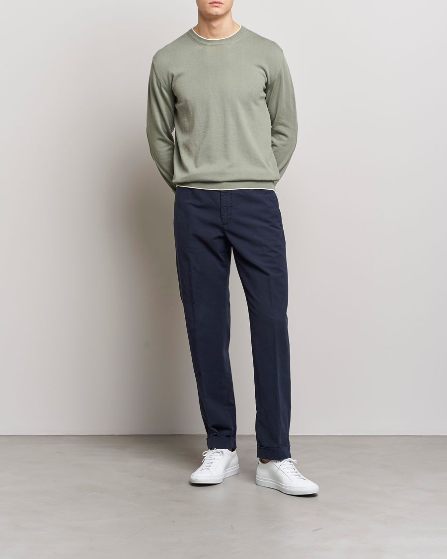 Herr | Tröjor | Altea | Soft Cotton Pullover Sage