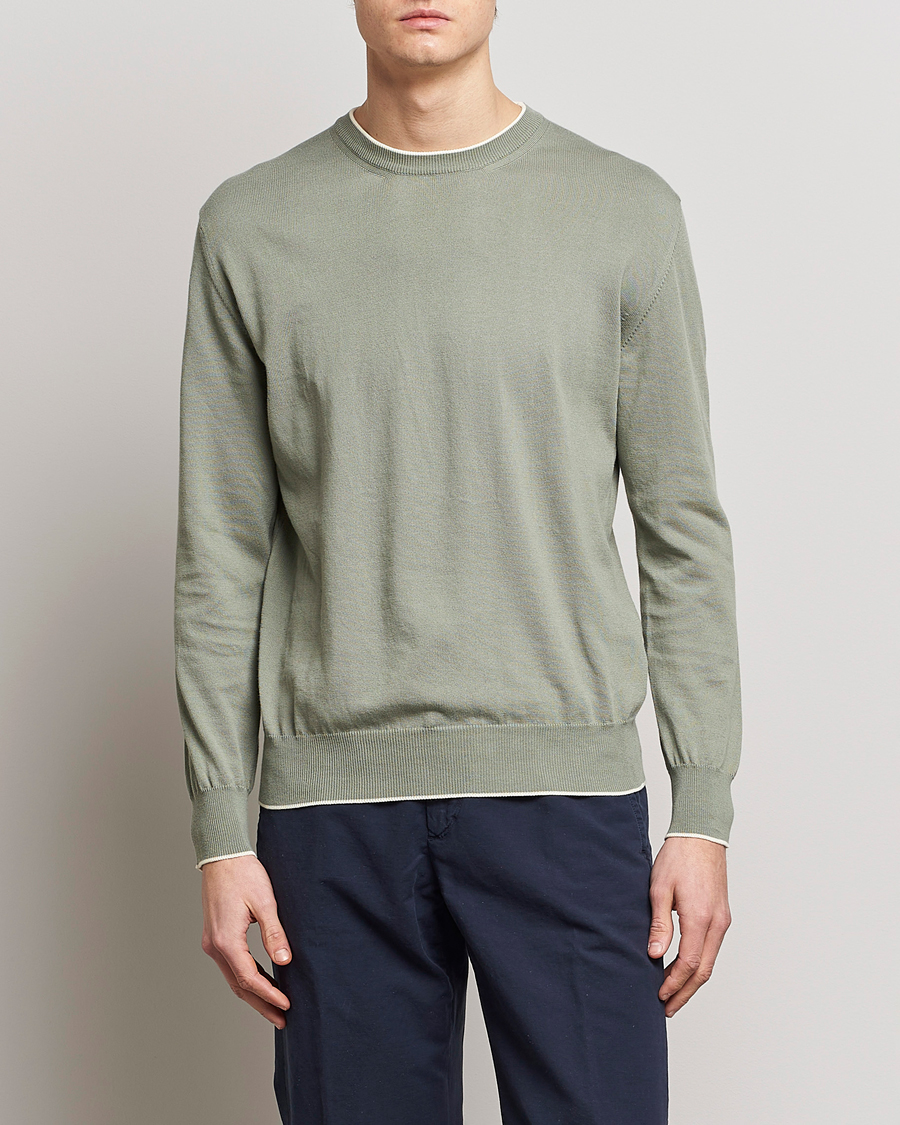 Herr | Tröjor | Altea | Soft Cotton Pullover Sage