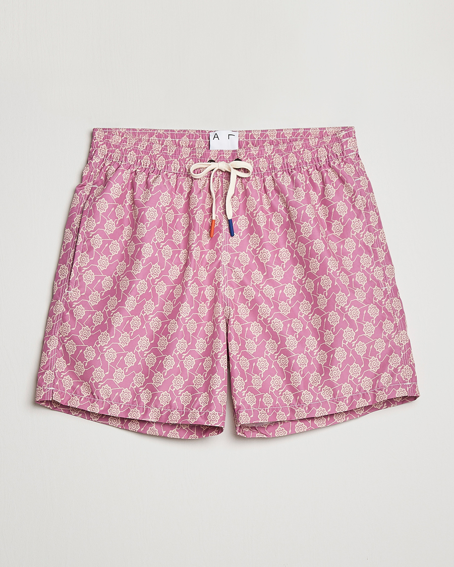 Herr | Badbyxor | Altea | Printed Swim Trunks Pale Burgundy