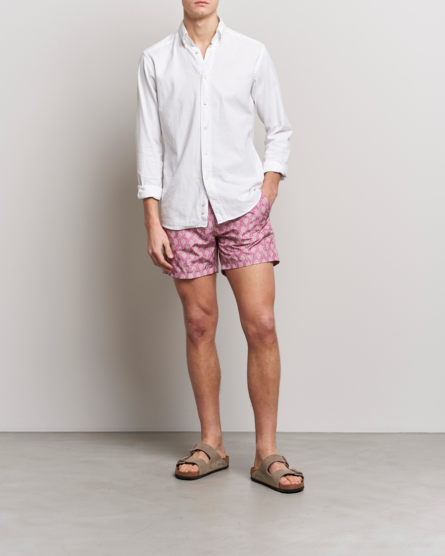 Herr | Badbyxor | Altea | Printed Swim Trunks Pale Burgundy