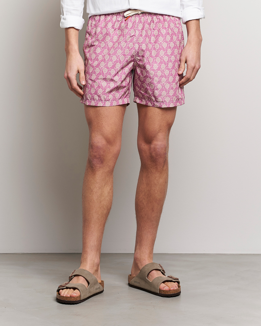 Herr | Badbyxor | Altea | Printed Swim Trunks Pale Burgundy