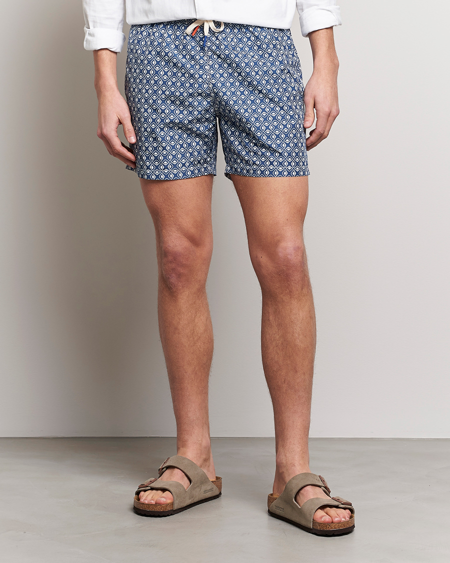 Herr | Badbyxor | Altea | Printed Swim Trunks Navy