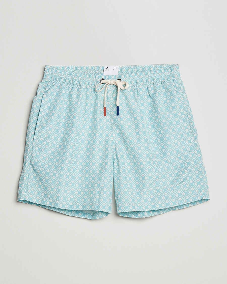 Herr | Badbyxor | Altea | Printed Swim Trunks Light Blue