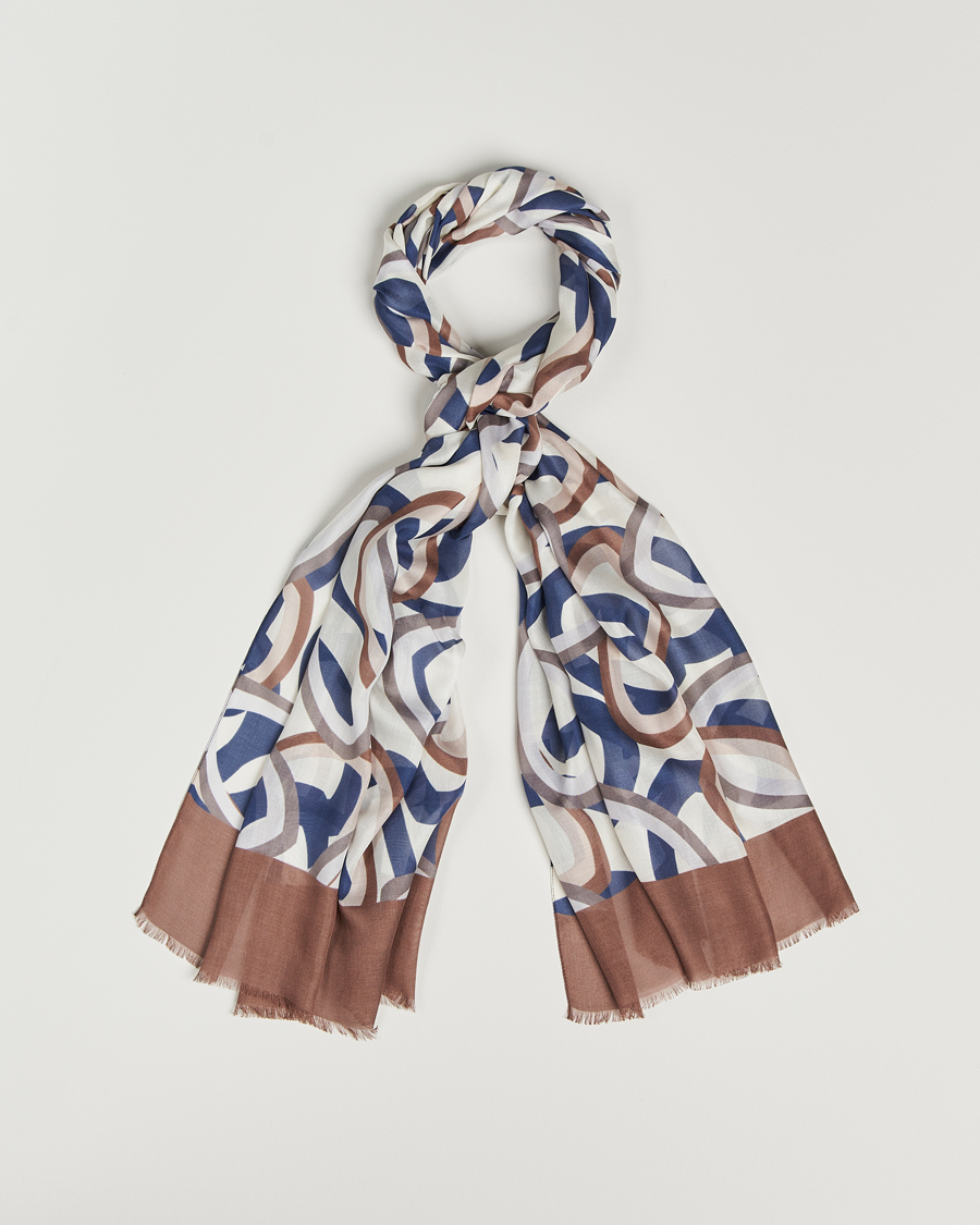 Herr | Altea Printed Scarf Navy/Brown | Altea | Printed Scarf Navy/Brown