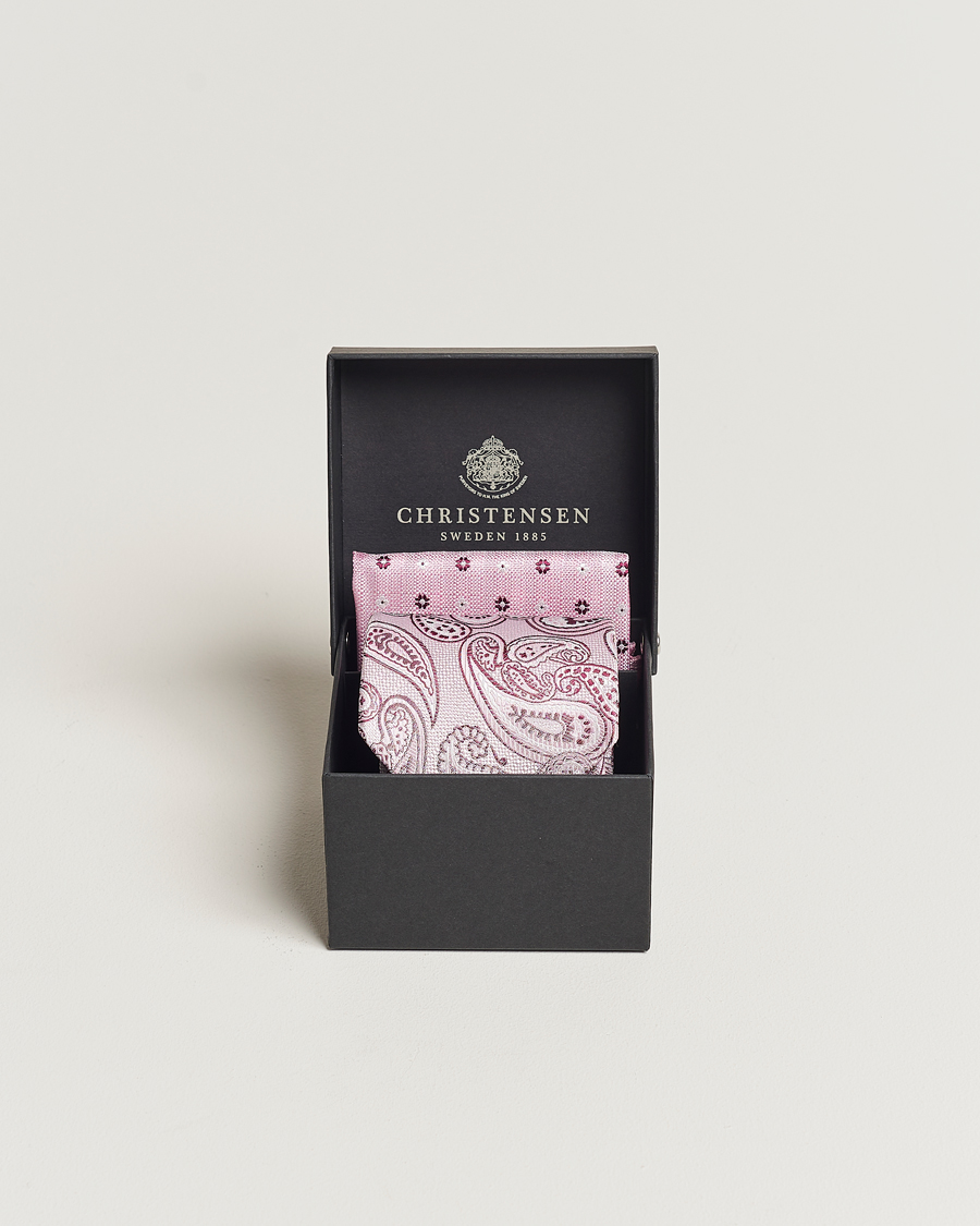 Herr | Amanda Christensen Box Set Silk 8cm Tie With Pocket Square Pink | Amanda Christensen | Box Set Silk 8cm Tie With Pocket Square Pink