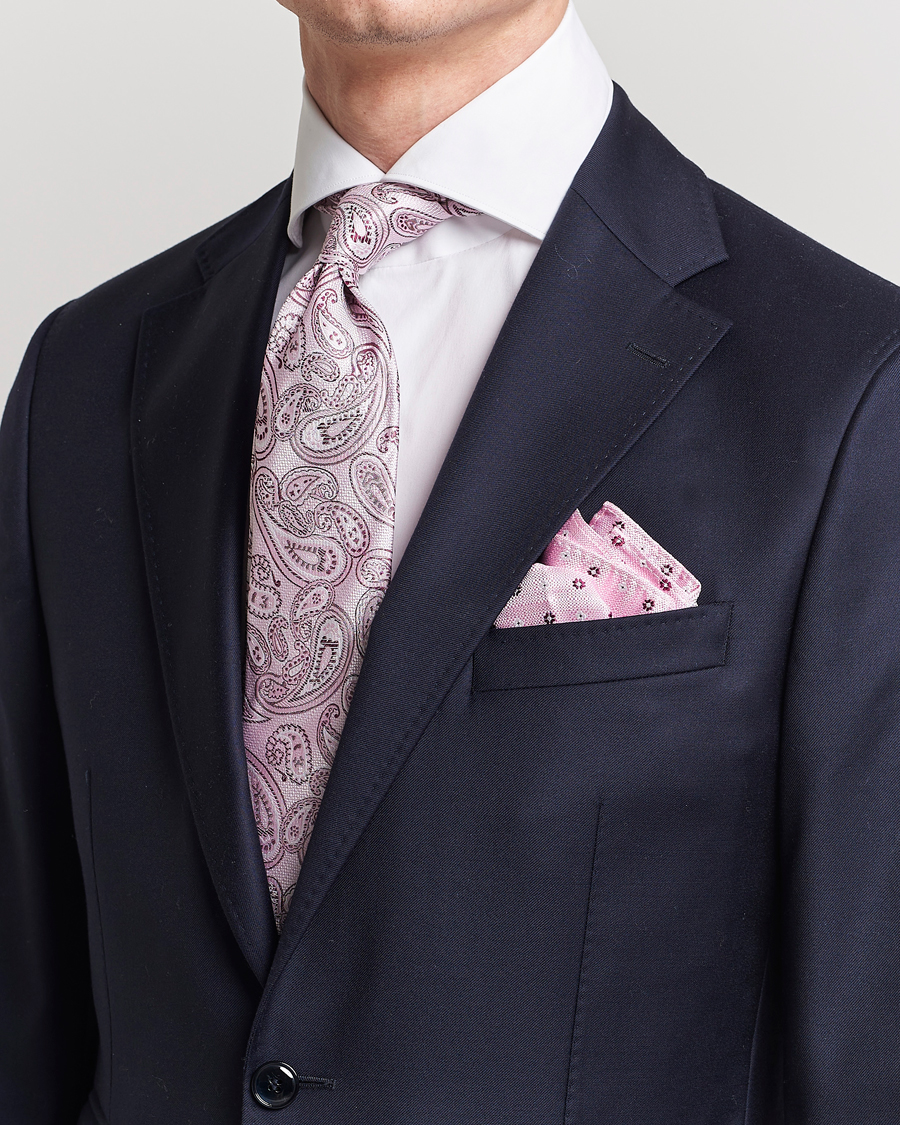 Herr |  | Amanda Christensen | Box Set Silk 8cm Tie With Pocket Square Pink