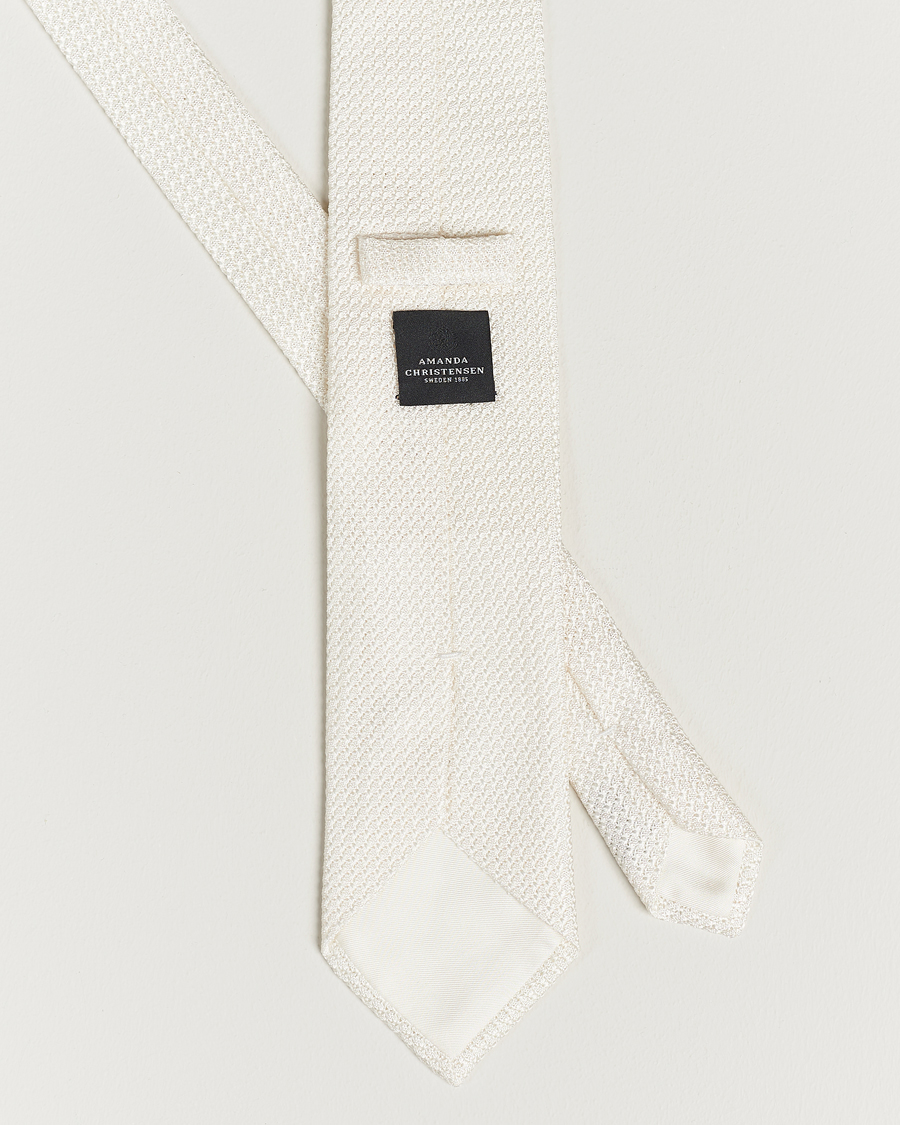 Herr | Slipsar | Amanda Christensen | Silk Grenadine 8 cm Tie White