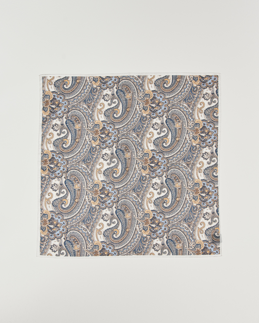 Herr | Amanda Christensen Cotton Voilé Printed Large Paisley Bandana White | Amanda Christensen | Cotton Voilé Printed Large Paisley Bandana White