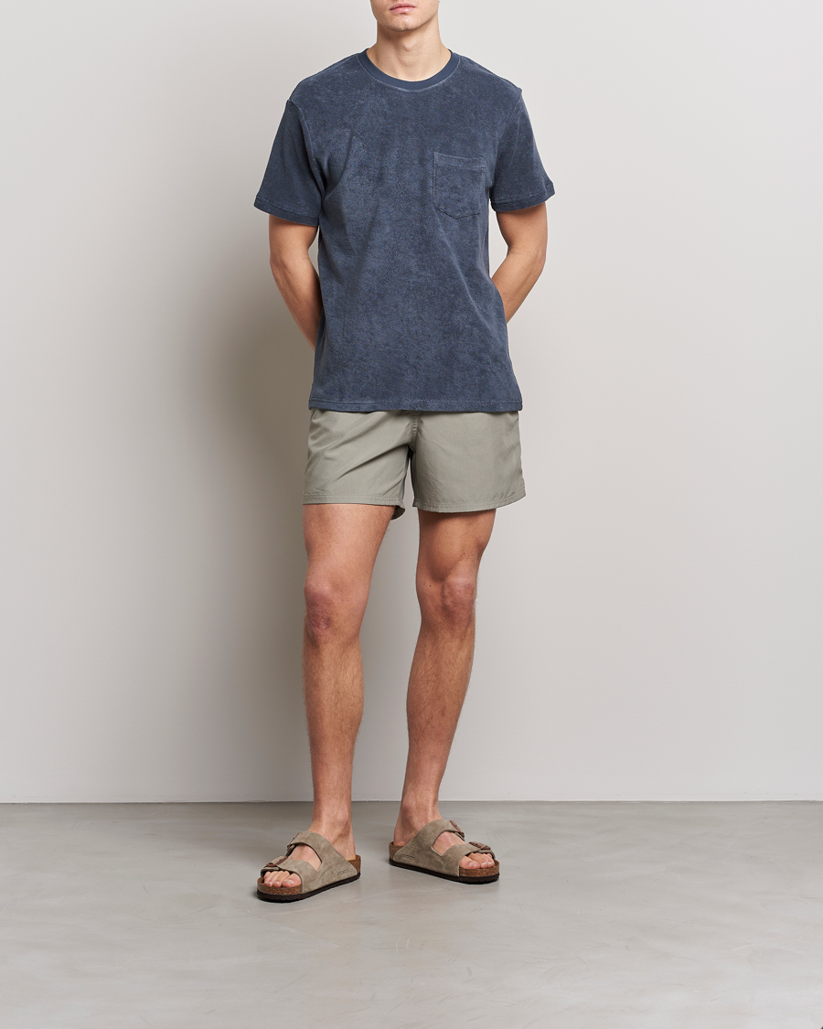 Herr | T-Shirts | Bread & Boxers | Terry Crew Neck T-Shirt Smoky Blue
