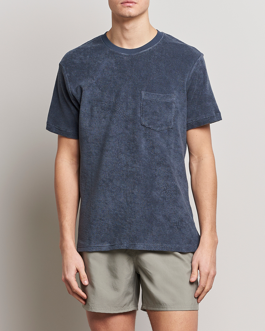 Herr | Bread & Boxers | Bread & Boxers | Terry Crew Neck T-Shirt Smoky Blue