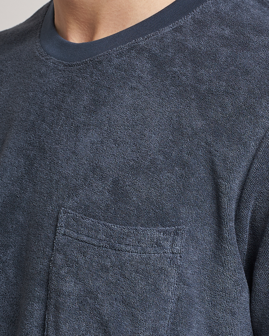 Herr | T-Shirts | Bread & Boxers | Terry Crew Neck T-Shirt Smoky Blue